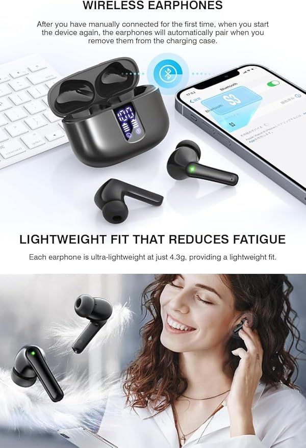 TWS Pro+ ENC Wireless Earbuds with LED Display