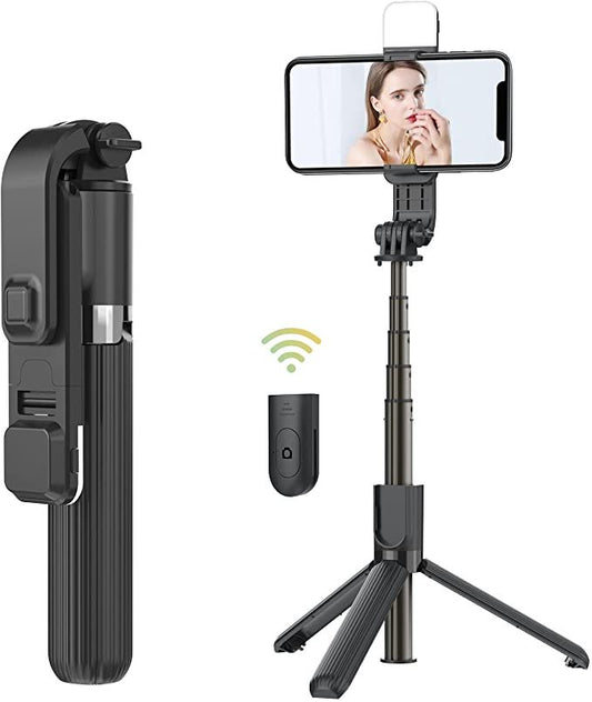 R1s 3-in-1 Bluetooth Selfie Stick with LED Light & Tripod
