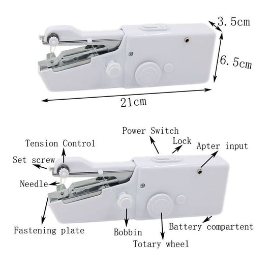 SwiftStitch™ Mini Handheld Sewing Machine (Single Thread | Battery Powered | Portable Use)