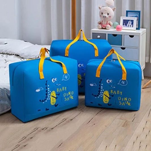 Baby Dino Storage Box – Foldable Cloth Organizer (Blue)